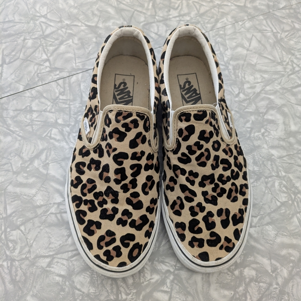 Vans Leopard Print Canvas Shoes Women's 9.5